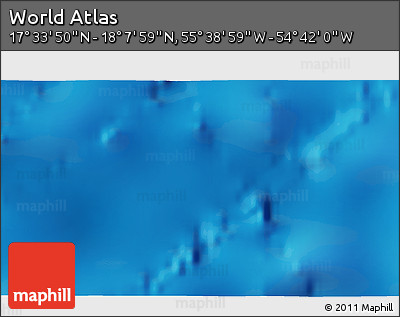 Shaded Relief 3D Map of the Area around 17° 50' 55" N, 55° 10' 29" W