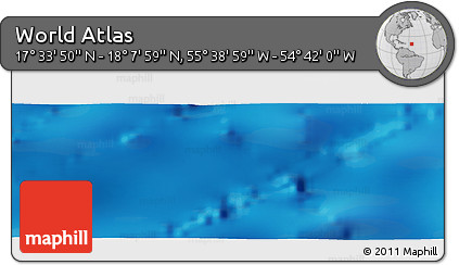 Physical Panoramic Map of the Area around 17° 50' 55" N, 55° 10' 29" W