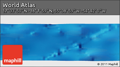 Physical Panoramic Map of the Area around 17° 50' 55" N, 55° 10' 29" W