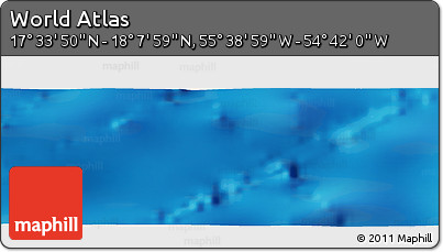 Physical Panoramic Map of the Area around 17° 50' 55" N, 55° 10' 29" W