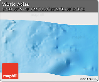Physical 3D Map of the Area around 17° 50' 55" N, 57° 52' 30" E