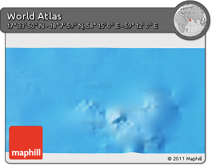 Physical 3D Map of the Area around 17° 50' 55" N, 58° 43' 30" E
