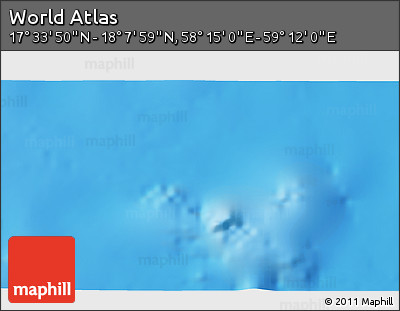 Physical 3D Map of the Area around 17° 50' 55" N, 58° 43' 30" E