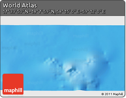 Physical 3D Map of the Area around 17° 50' 55" N, 58° 43' 30" E