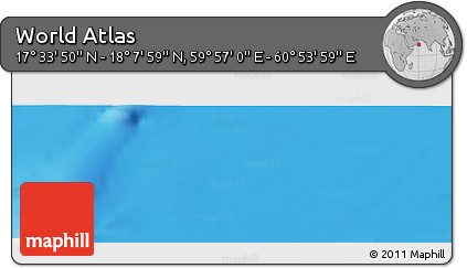 Physical Panoramic Map of the Area around 17° 50' 55" N, 60° 25' 29" E