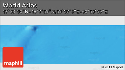 Physical Panoramic Map of the Area around 17° 50' 55" N, 60° 25' 29" E