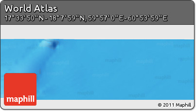 Physical Panoramic Map of the Area around 17° 50' 55" N, 60° 25' 29" E