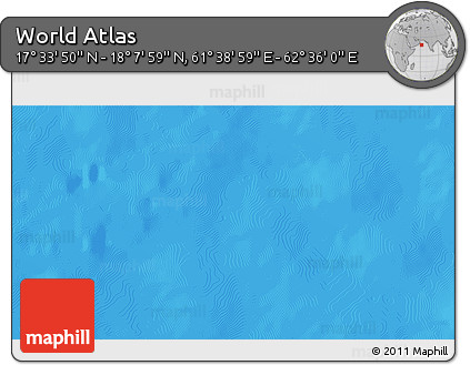 Physical 3D Map of the Area around 17° 50' 55" N, 62° 7' 30" E