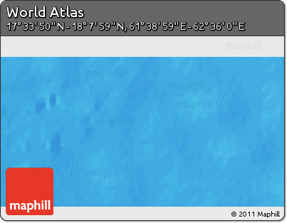 Physical 3D Map of the Area around 17° 50' 55" N, 62° 7' 30" E