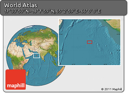 Satellite Location Map of the Area around 17° 50' 55" N, 65° 31' 30" E