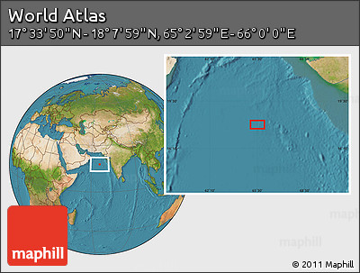 Satellite Location Map of the Area around 17° 50' 55" N, 65° 31' 30" E