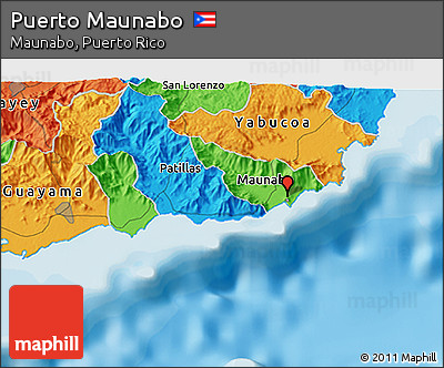 Political 3D Map of Puerto Maunabo