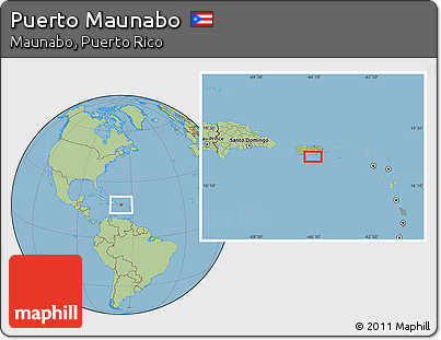 Savanna Style Location Map of Puerto Maunabo