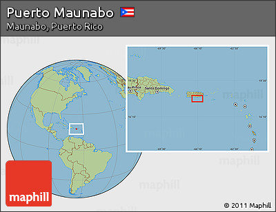Savanna Style Location Map of Puerto Maunabo