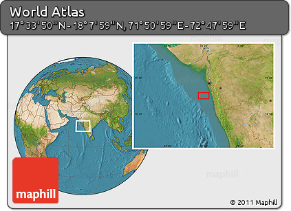 Satellite Location Map of the Area around 17° 50' 55" N, 72° 19' 29" E