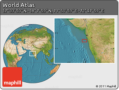 Satellite Location Map of the Area around 17° 50' 55" N, 72° 19' 29" E