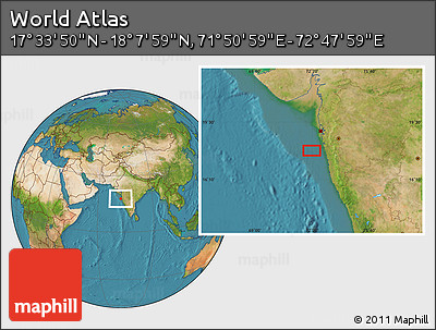 Satellite Location Map of the Area around 17° 50' 55" N, 72° 19' 29" E