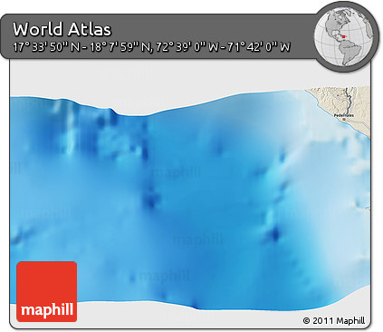 Shaded Relief 3D Map of the Area around 17° 50' 55" N, 72° 10' 30" W