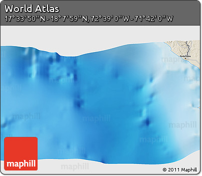 Shaded Relief 3D Map of the Area around 17° 50' 55" N, 72° 10' 30" W