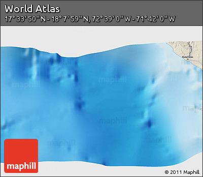 Shaded Relief 3D Map of the Area around 17° 50' 55" N, 72° 10' 30" W
