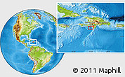 Physical Location Map of the area around 17° 50' 55" N, 72° 10' 30" W