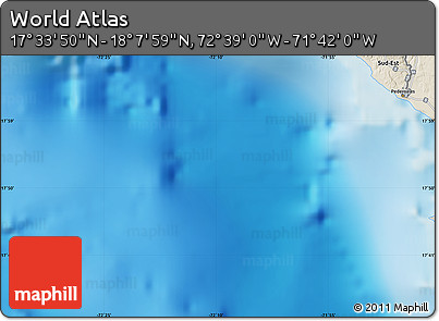 Shaded Relief Map of the Area around 17° 50' 55" N, 72° 10' 30" W