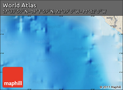 Shaded Relief Map of the Area around 17° 50' 55" N, 72° 10' 30" W