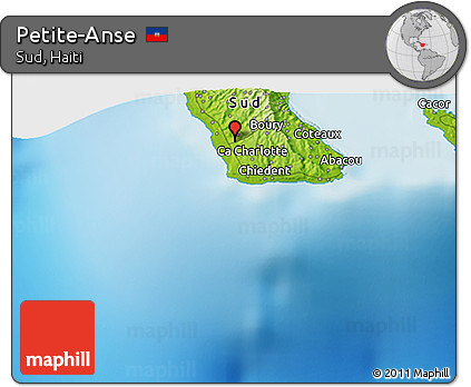 Physical 3D Map of Petite-Anse