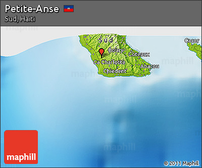 Physical 3D Map of Petite-Anse