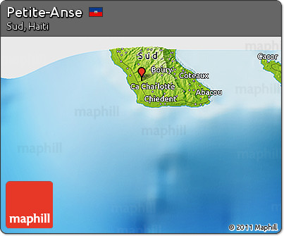 Physical 3D Map of Petite-Anse