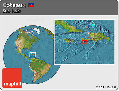 Satellite Location Map of Coteaux