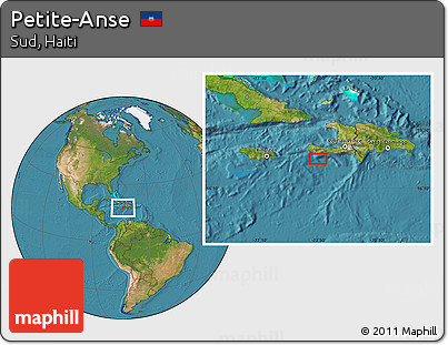 Satellite Location Map of Petite-Anse