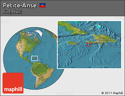 Satellite Location Map of Petite-Anse