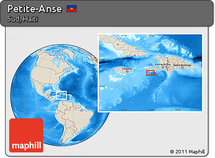 Shaded Relief Location Map of Petite-Anse