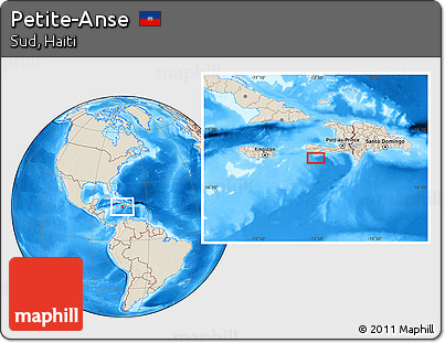 Shaded Relief Location Map of Petite-Anse