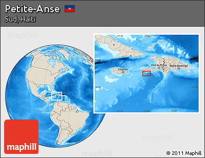 Shaded Relief Location Map of Petite-Anse