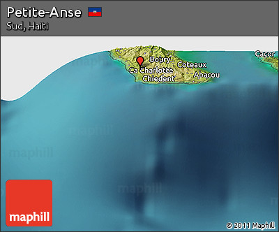 Satellite Panoramic Map of Petite-Anse