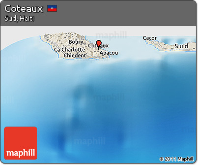 Shaded Relief Panoramic Map of Coteaux
