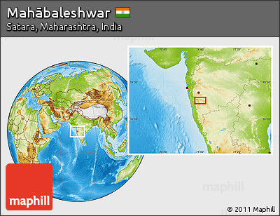 Mahabaleshwar On India Map Free Physical Location Map Of Mahābaleshwar