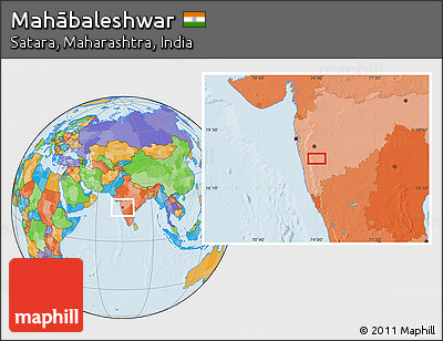 Political Location Map of Mahābaleshwar
