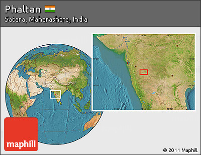 Satellite Location Map of Phaltan