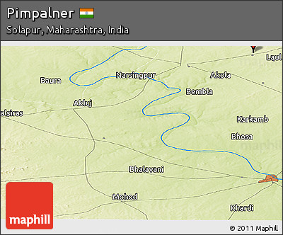 Physical Panoramic Map of Pimpalner