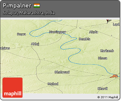 Physical Panoramic Map of Pimpalner