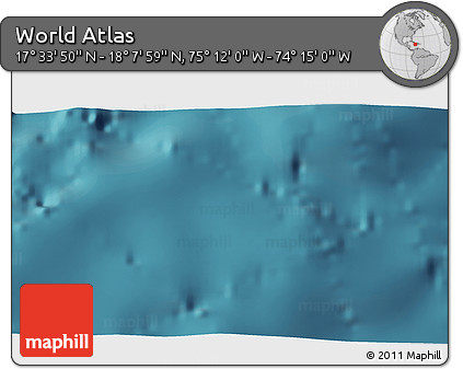 Satellite 3D Map of the Area around 17° 50' 55" N, 74° 43' 29" W
