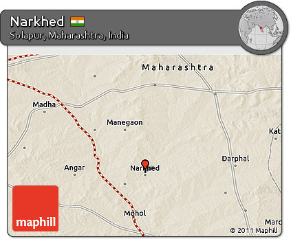 Shaded Relief 3D Map of Narkhed