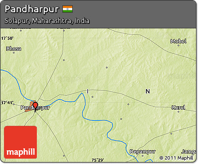 Pandharpur In Maharashtra Map Free Physical Map Of Pandharpur