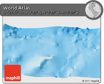 Physical 3D Map of the Area around 17° 50' 55" N, 75° 34' 29" W