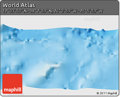 Physical 3D Map of the Area around 17° 50' 55" N, 75° 34' 29" W