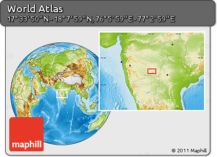 Physical Location Map of the Area around 17° 50' 55" N, 76° 34' 29" E