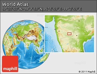 Physical Location Map of the Area around 17° 50' 55" N, 76° 34' 29" E